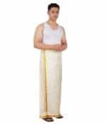 Golden Jari Readymade Velkaro Pocket Dhoti
