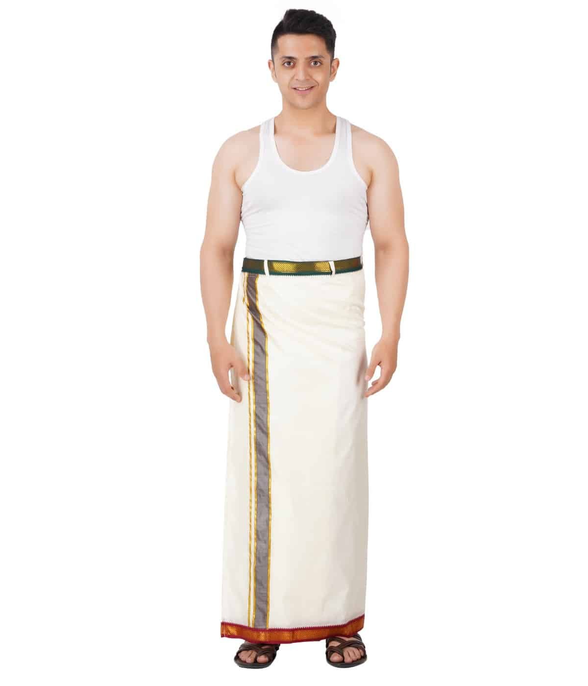Untitled-1_0013_DSC00935 MayilKan Readymade Velkaro Pocket Dhoti - Image 1