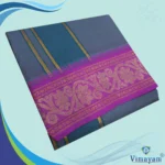 Grey Color Premium Cotton 5 Inch Designed Border Dhoti