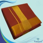 Kavi Color Dhoti with Golden Zari Border