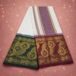 Flower Designed Jaquad 10" Border Best Quality Dhoti - Image 2
