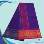 Violet Color Premium Cotton 5 Inch Designed Border Dhoti - Image 2