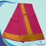 Queen Rose Color Dhoti with Golden Zari Border - Image 2