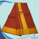 Kavi Color Dhoti with Golden Zari Border - Image 2