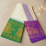 Nandhi Lingam Designed Jaquad 10" Border Best Quality Dhoti - Image 2