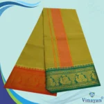 Khakki Color Premium Cotton 5 Inch Designed Border Dhoti - Image 2
