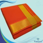Orange Color Dhoti with Golden Zari Border