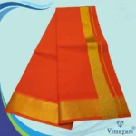 Orange Color Dhoti with Golden Zari Border - Image 2