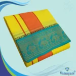 Yellow Color Premium Cotton 5 Inch Designed Border Dhoti