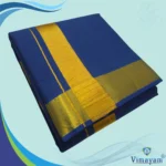 Blue Color Dhoti with Golden Zari Border