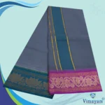 Grey Color Premium Cotton 5 Inch Designed Border Dhoti - Image 2