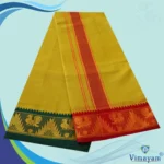 Golden Brown Cotton Colour Fine Quality Dhoti 3 Inch Border - Image 2