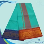 Green Color Premium Cotton 5 Inch Designed Border Dhoti - Image 2
