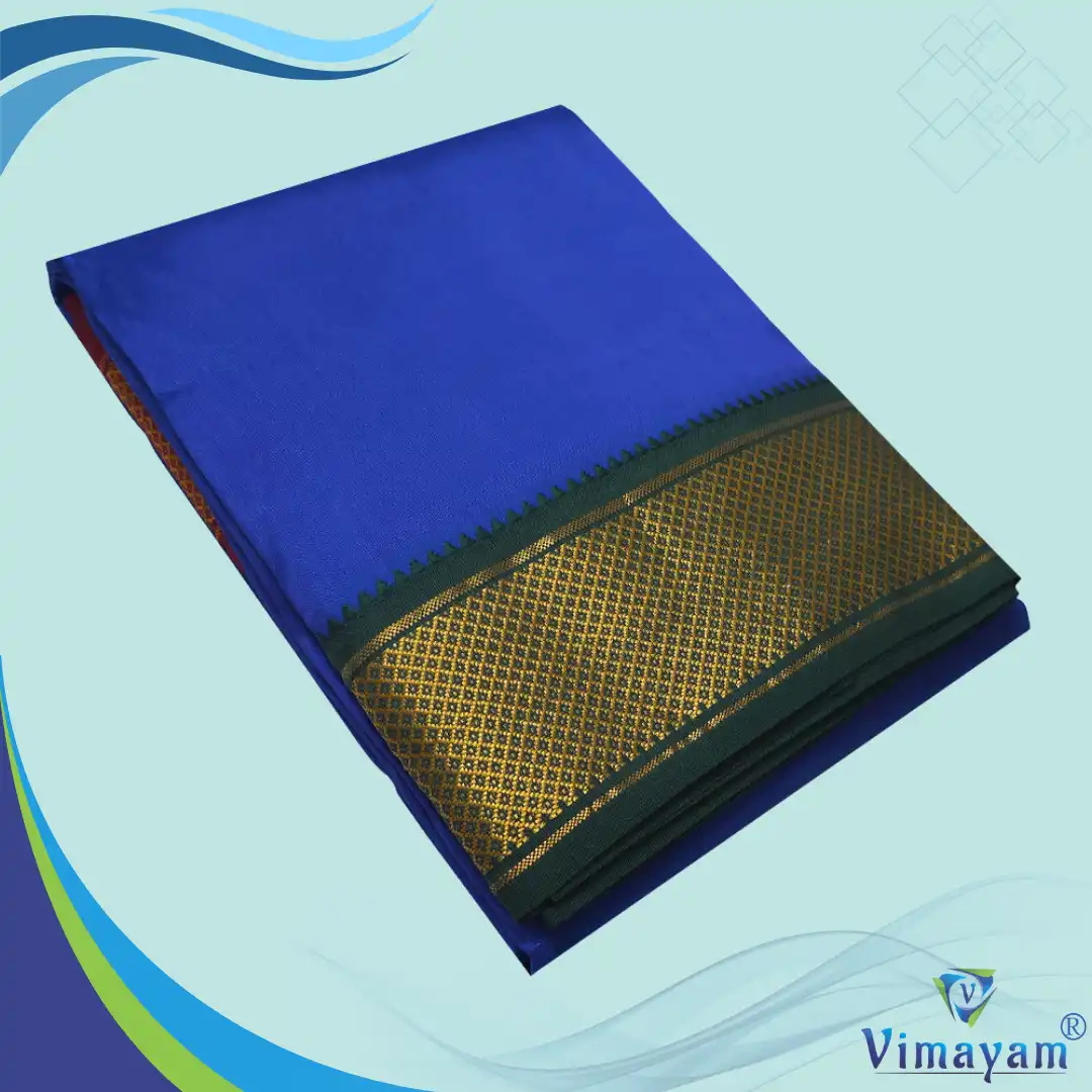 21 Blue Colour Art Silk MayilKan Colour Dhoti - Image 1
