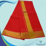 Red Color Dhoti with Golden Zari Border - Image 2