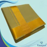 Khakki Color Dhoti with Golden Zari Border