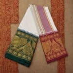Flower Designed 10" Border Premium Quality Dhoti - Image 2