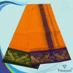 Light Orange Cotton Colour Fine Quality Dhoti 3 Inch Border - Image 2