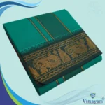 Green Color Premium Cotton 5 Inch Designed Border Dhoti