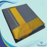 Grey Color Dhoti with Golden Zari Border