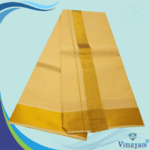 Sandal Color Dhoti with Golden Zari Border - Image 2