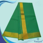 Green Color Dhoti with Golden Zari Border - Image 2