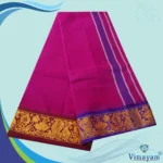 Purple Cotton Colour Fine Quality Dhoti 3 Inch Border - Image 2