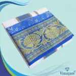 Cotton Dhoti Green and Anandha Blue Border