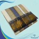 Black Border Jaquad Vaishnava Dhoti Pure Cotton Half White Best Quality