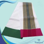Double Colour Special White Vaishnava Dhoties 9X5 - Image 2