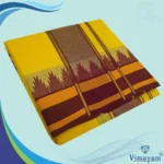 Temple Border Yellow Premium Quality Assorted Border Dhoti 9X5