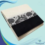 Black Colour Temple Border Half white Dhoti(Assorted Borders)