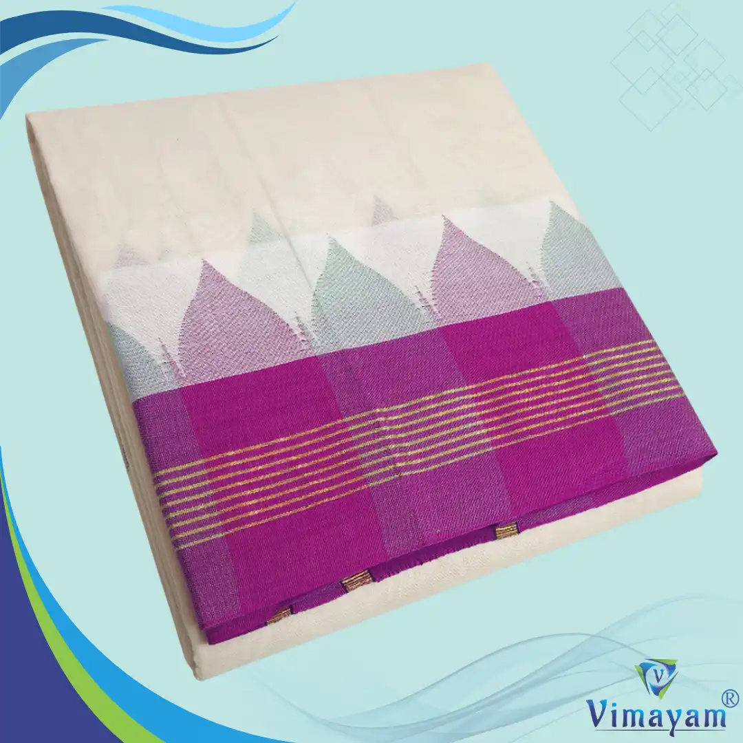 handloom design1 Kanchi Cotton handloom thalamboo dhoti - Image 1