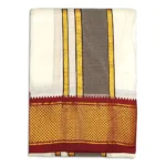 13 Kan Art Silk MayilKan Cream Colour Dhoti