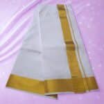 2 Inch Golden Zari Premium Quality White Dhoti - Image 2