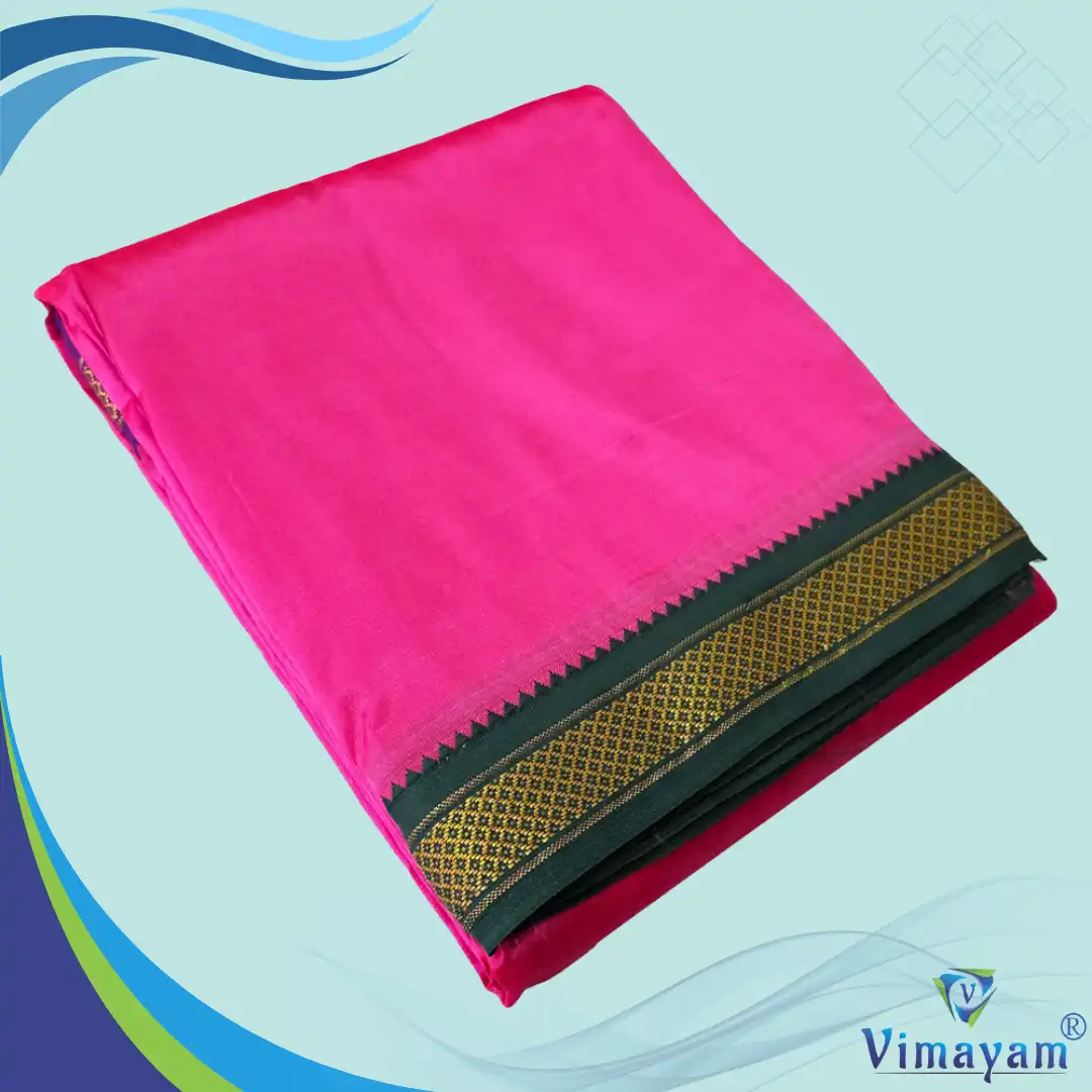 5 Kan Rani Queen Rose Colour art Silk MayilKan Colour Dhoti - Image 1