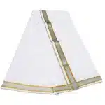 White Color Dhoti with Silver Gold Border Dhoti/Lungi - Image 2