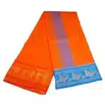 Orange Color Premium Cotton 5 Inch Designed Border Dhoti - Image 2