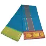 Peacock Neck Color Premium Cotton 5 Inch Designed Border Dhoti - Image 2