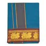 Peacock Neck Color Premium Cotton 5 Inch Designed Border Dhoti