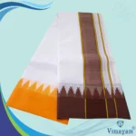 Bavanji Temple Border Special White Dhoties 9X5(Assorted Border Colours) - Image 4