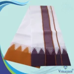 Bavanji Temple Border Special White Dhoties 9X5(Assorted Border Colours) - Image 5
