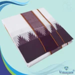Bavanji Temple Border Special White Dhoties 9X5(Assorted Border Colours) - Image 2