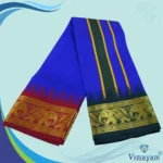 Blue Color Karishma Soft Silk 7 Inch Border Fine Quality Dhoti - Image 2