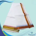 Fancy Diamond Designed 2" Border Premium Quality Dhoti - Image 2