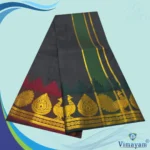 Black Soft Silk Premium Quality Dhoti Towel 9X5 - Image 2