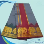 Grey Soft Silk Premium Quality Dhoti Towel 9X5 - Image 2