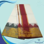 Ivory Soft Silk Premium Quality Dhoti Towel 9X5 - Image 2