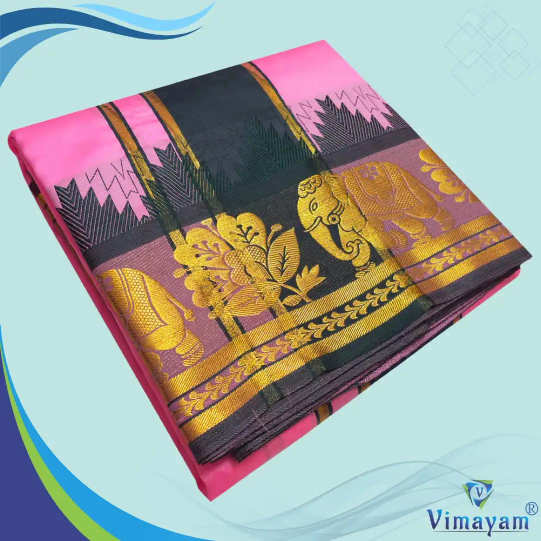 7 SHOT KARISHMA LIGHT DARK ROSE Dark Rose Soft Silk Premium Quality Dhoti Towel 9X5 - Image 1