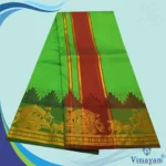 Leaf Green Soft Silk Premium Quality Dhoti Towel 9X5 - Image 2
